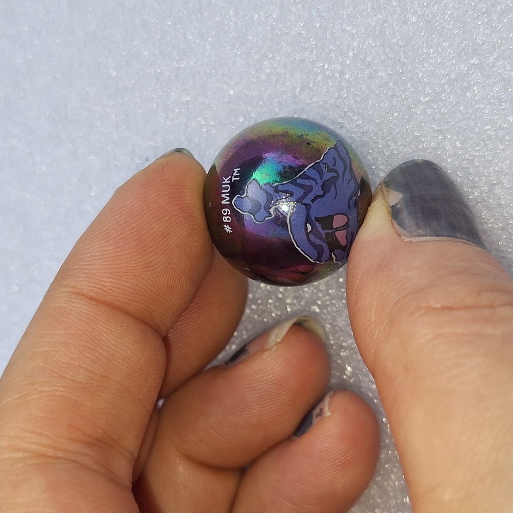 Muk #89 Pokémon vintage metallic Holo colored glass marble 1990's